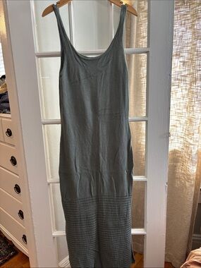 Sleeveless Sage Green Knit Maxi Dress